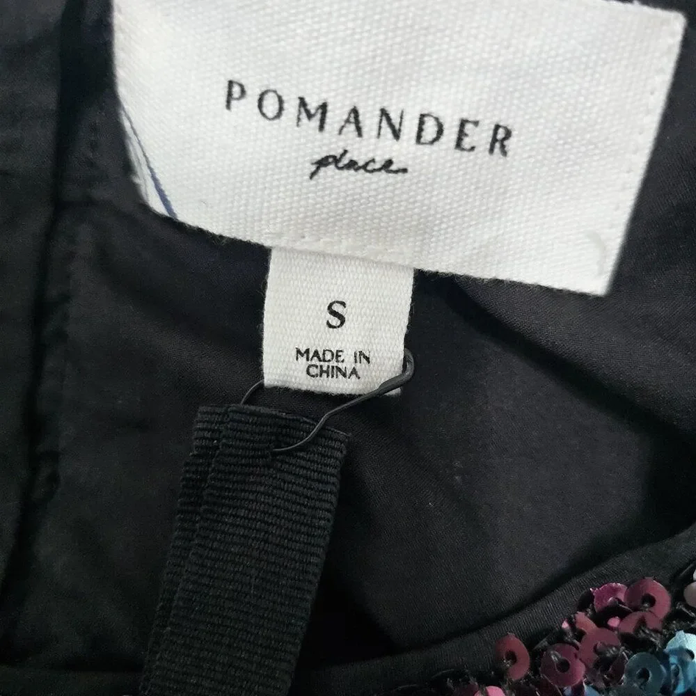 Nwt - Tuckernuck -‎ S - Pomander Place Multi Sequin Jada Blouse Blue